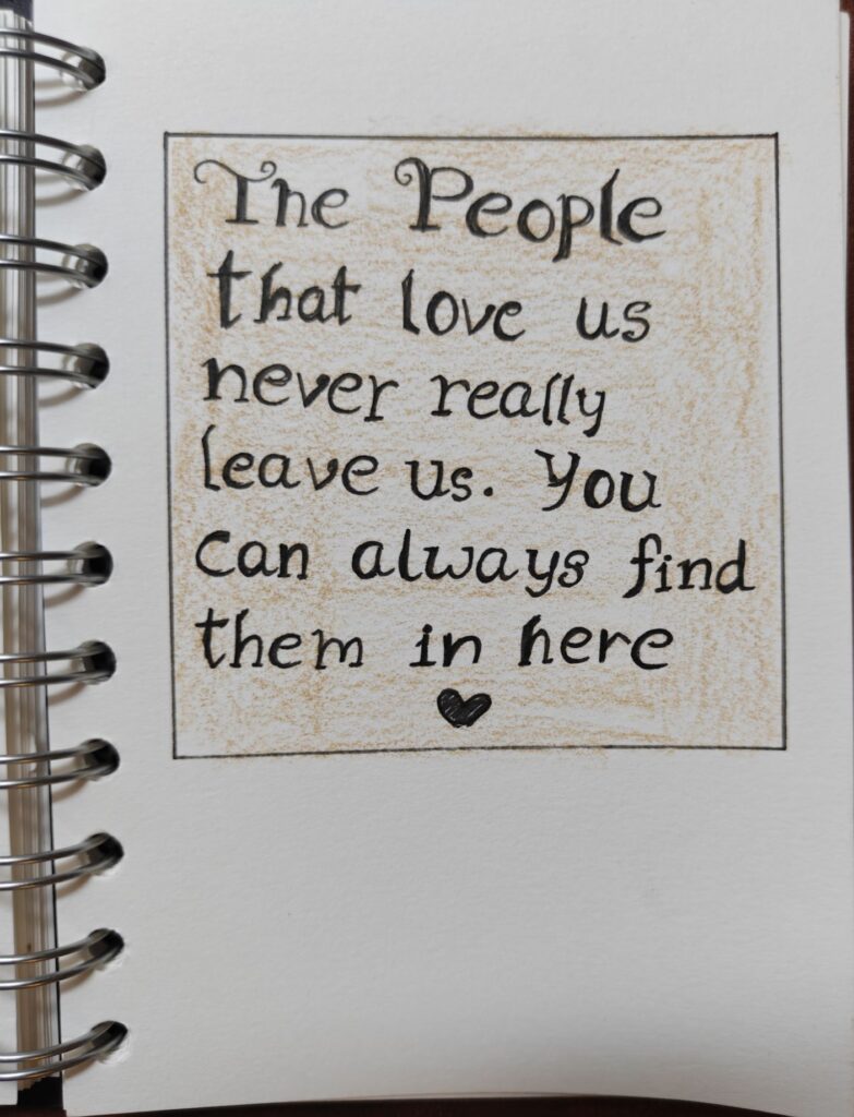 A hand-lettered quote artwork inspired by one of the central themes of Harry Potter—that true love and friendship transcend time and distance. Simple typography and a small heart create a warm, heartfelt finish.